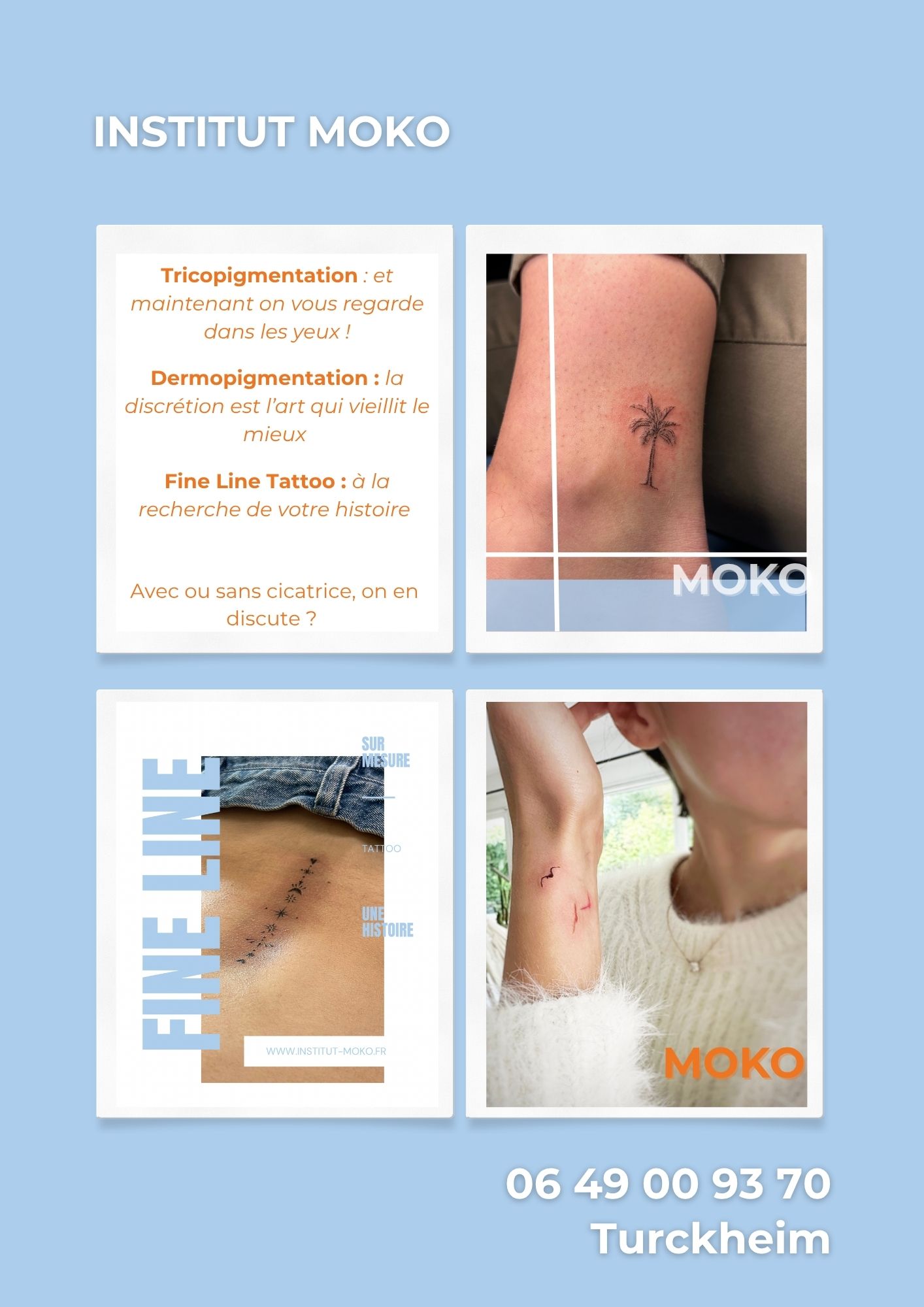 Tatouage fine line · Institut Moko, Turckheim (Colmar), Alsace