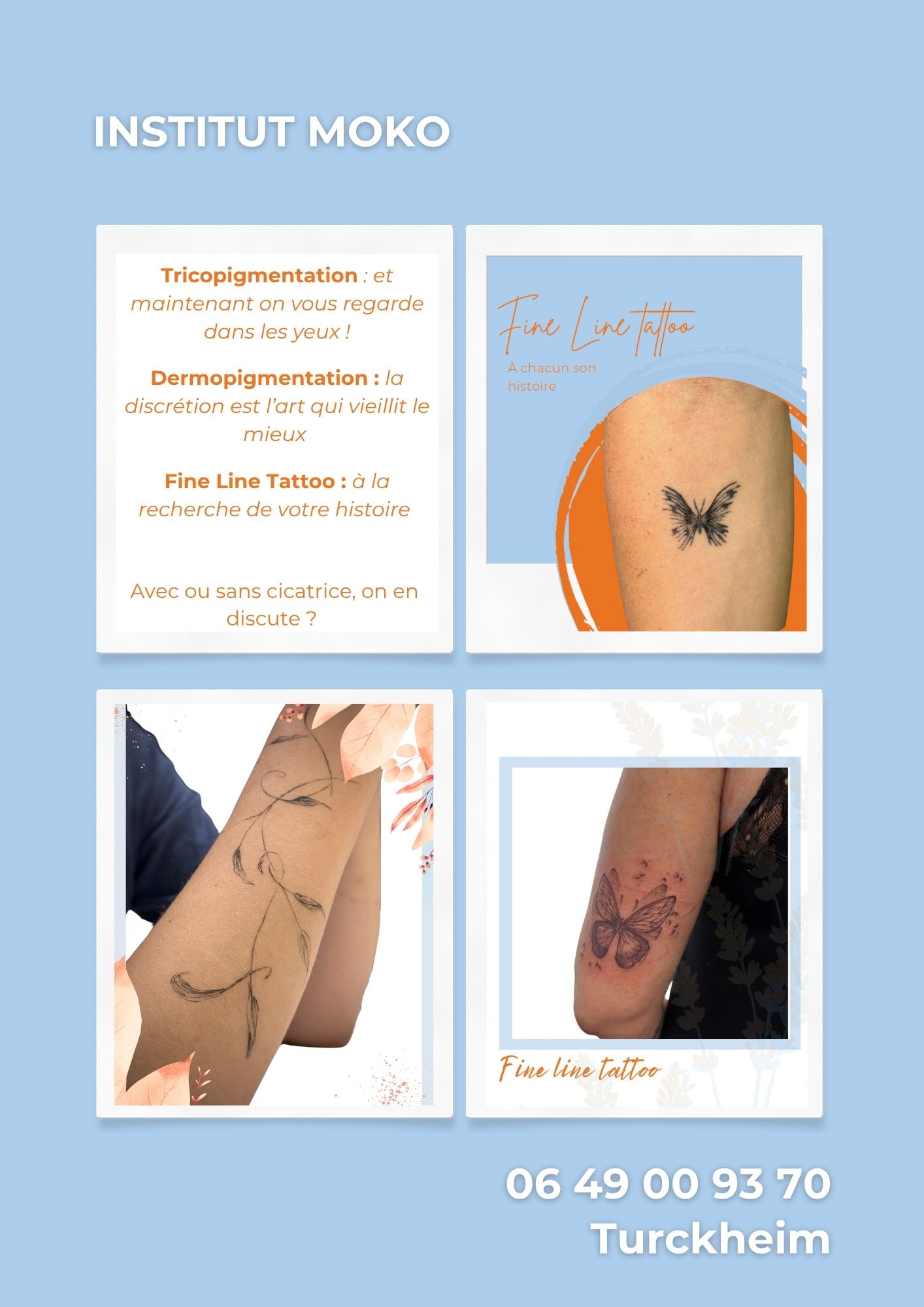 Tatouage fine line · Institut Moko, Turckheim (Colmar), Alsace