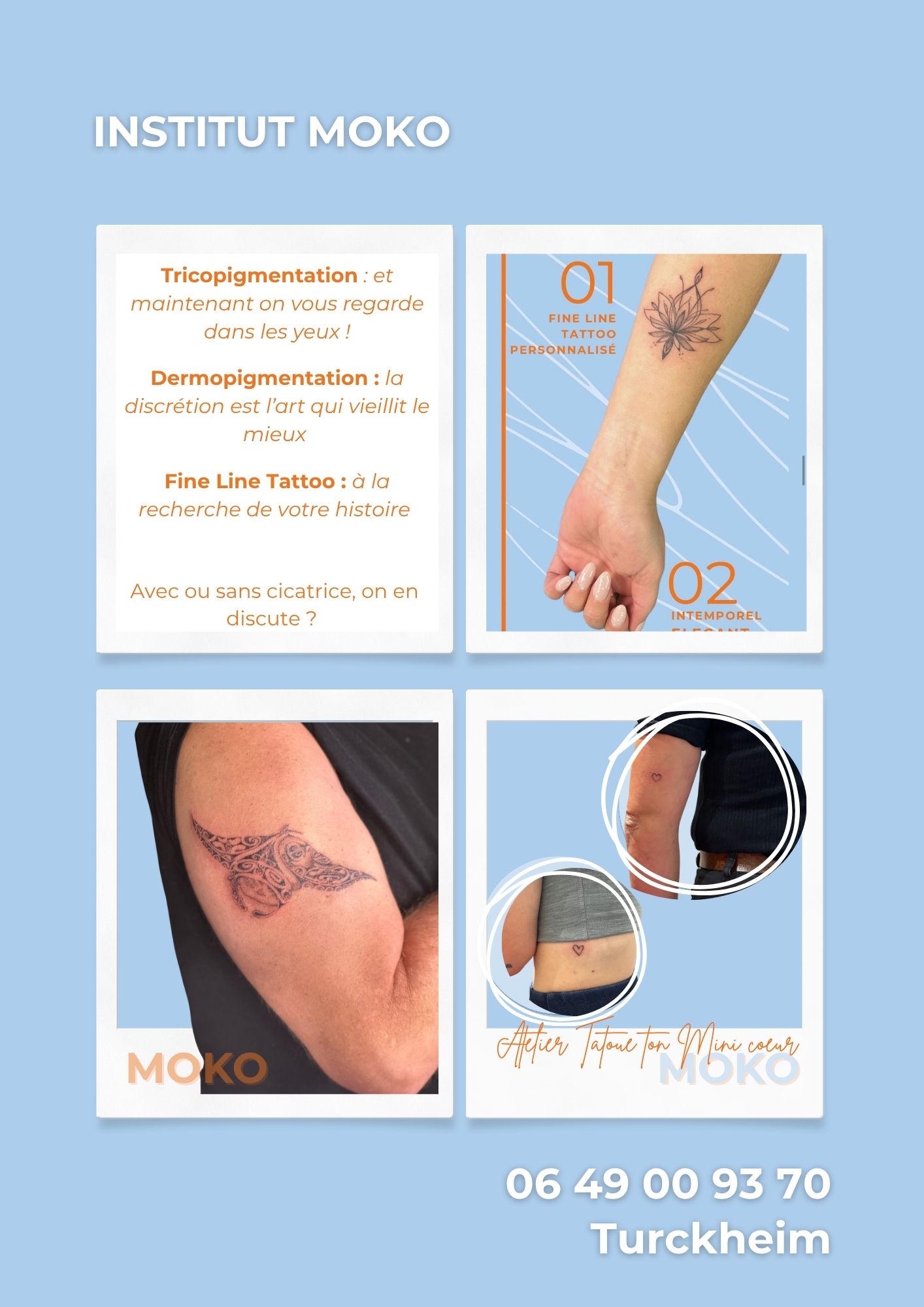 Tatouage fine line · Institut Moko, Turckheim (Colmar), Alsace