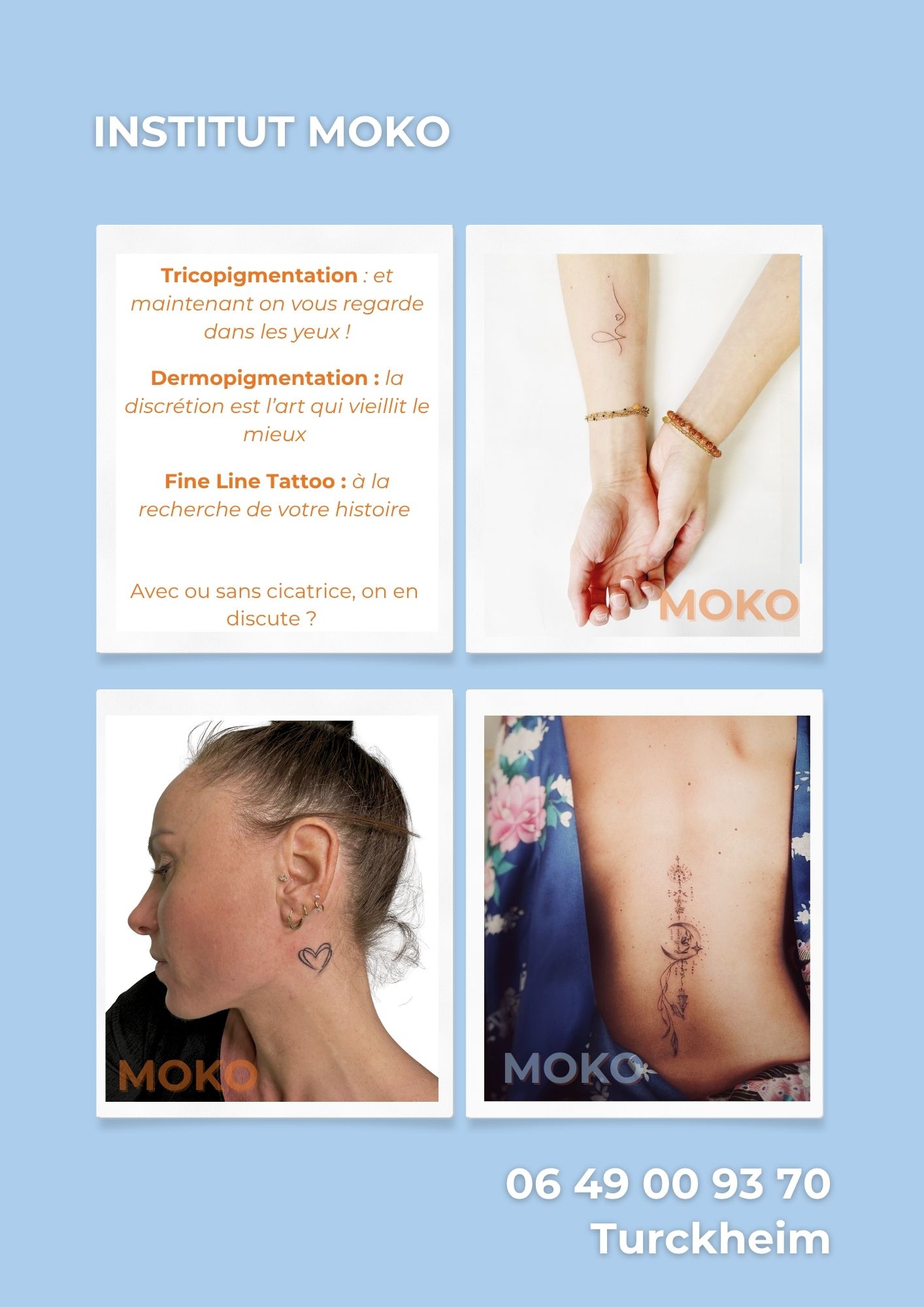 Tatouage fine line · Institut Moko, Turckheim (Colmar), Alsace